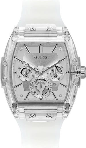  Shop Authentic Guess Phoenix Multi Function Silver Dial White Rubber Strap Watch for Men - GW0203G1 - Luxxuri