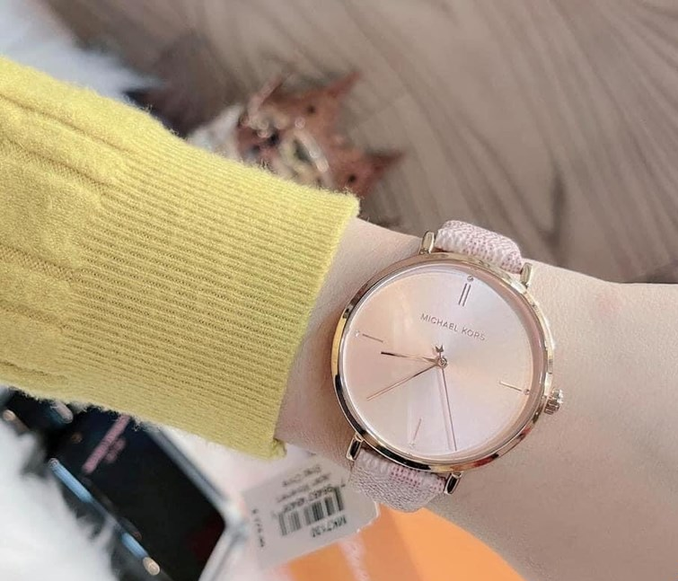 Shop Authentic Michael Kors Jayne Three Hand Rose Gold Dial Pink Leather Strap Watch For Women - MK7130 - Luxxuri