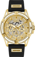  Shop Authentic Guess King Quartz Crystals Gold Dial Black Silicone Strap Watch For Men - GW0537G2 - Luxxuri