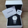  Shop Authentic Calvin Klein Minimal White Dial Silver Mesh Bracelet Watch for Women - K3M5215X - Luxxuri
