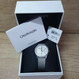  Shop Authentic Calvin Klein Minimal White Dial Silver Mesh Bracelet Watch for Women - K3M5215X - Luxxuri