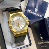  Shop Authentic Maserati Potenza Diamonds Silver Dial Black Leather Strap Watch For Women - R8851108505 - Luxxuri