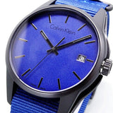  Shop Authentic Calvin Klein Tone Blue Dial Blue NATO Strap Watch for Men - K7K514VN - Luxxuri
