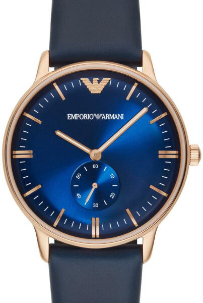 Shop Authentic Emporio Armani Classic Quartz Blue Dial Blue Leather Strap Watch For Men  - AR2071 - Luxxuri