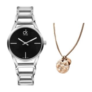  Shop Authentic Calvin Klein Stately Black Dial Silver Steel Strap Watch for Women - K3G23121 - Luxxuri