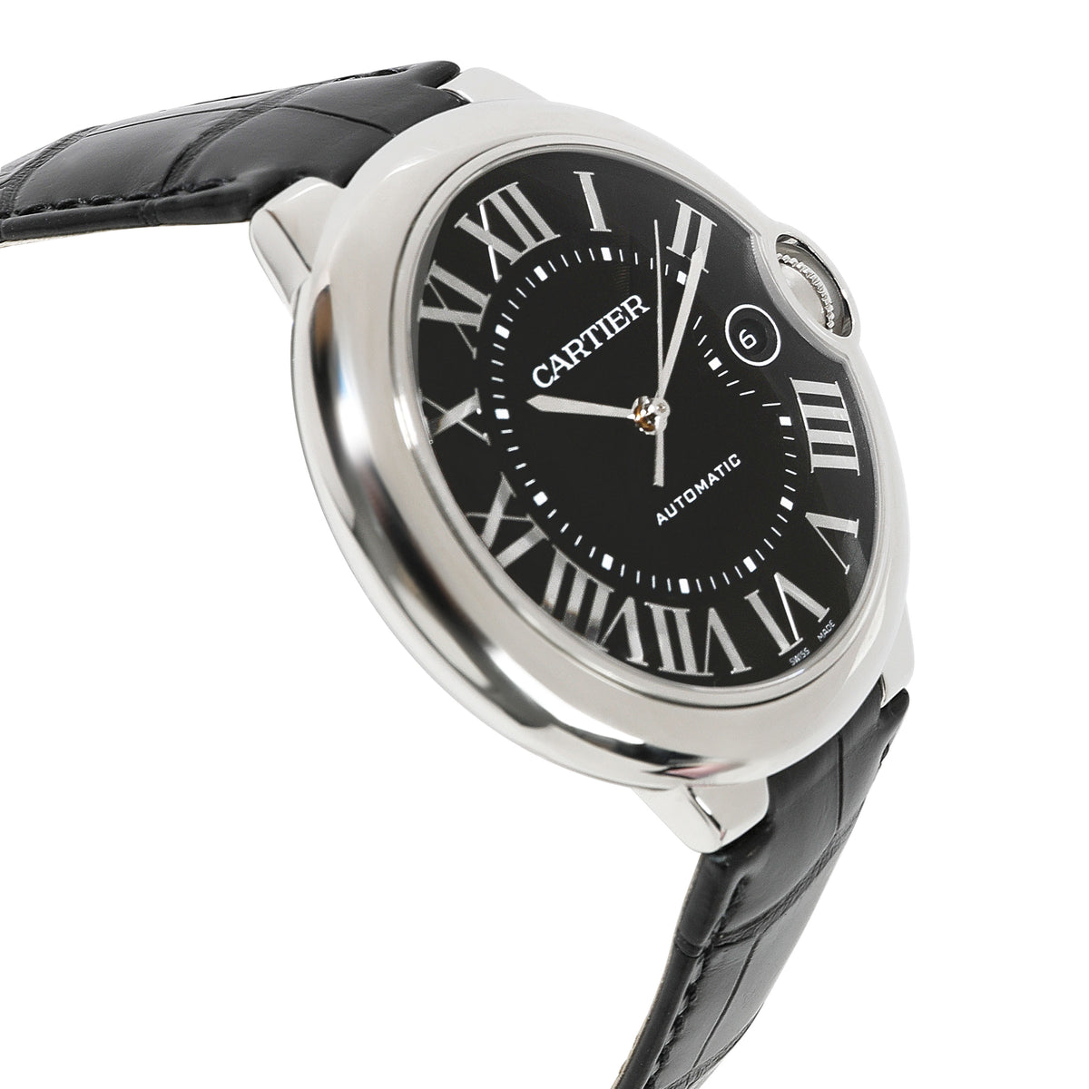  Shop Authentic Cartier Ballon Bleu De Cartier Black Dial Black Leather Strap Watch for Men - WSBB0003 - Luxxuri