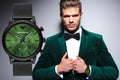  Shop Authentic Emporio Armani Luigi Chronograph Green Dial Black Mesh Bracelet Watch For Men - AR11470 - Luxxuri