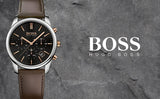  Shop Authentic Hugo Boss Time One Black Dial Brown Leather Strap Watch for Men - 1513448 - Luxxuri