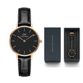  Shop Authentic Daniel Wellington Classic Petite Reading Black Dial Black Leather Strap Watch For Women - DW00100223 - Luxxuri