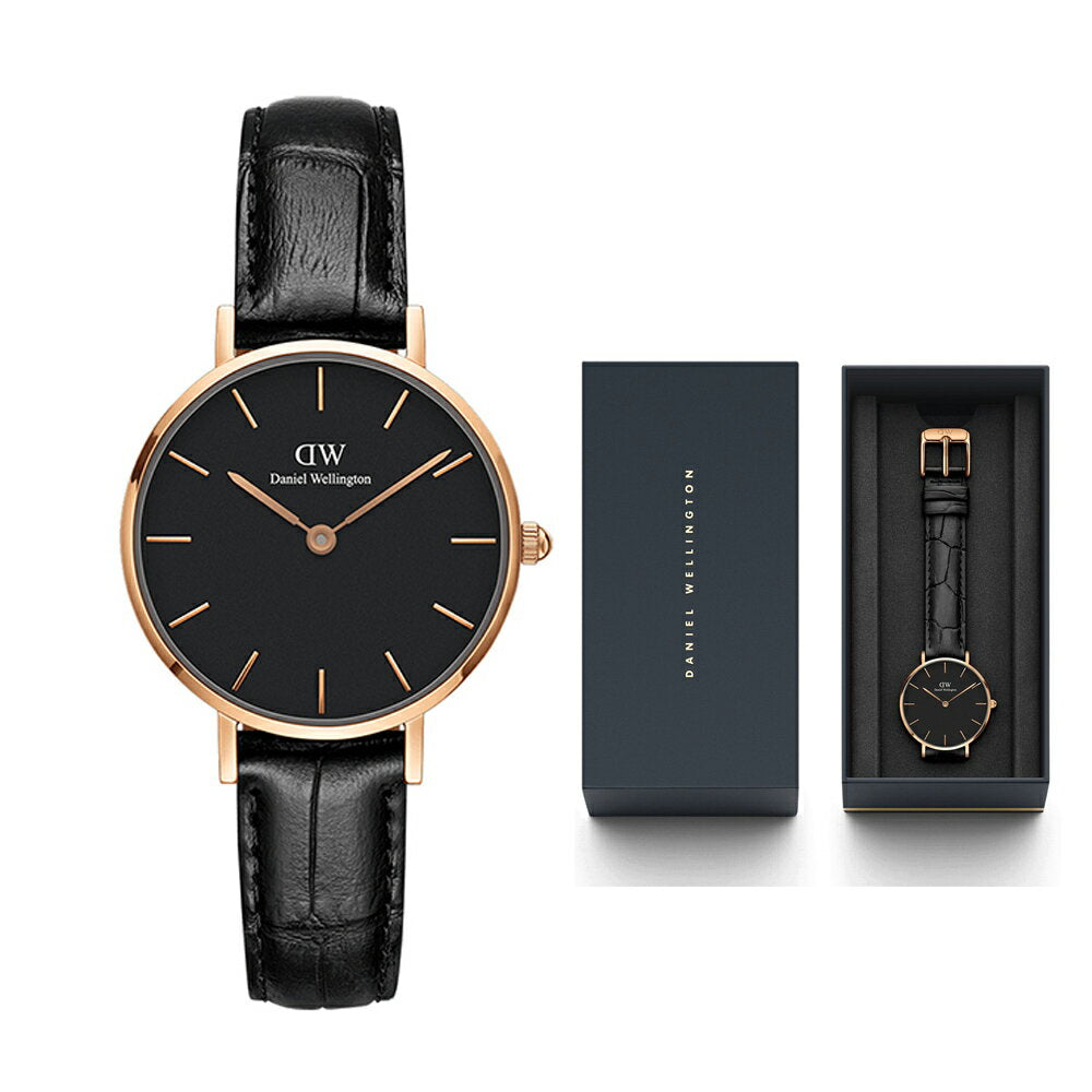  Shop Authentic Daniel Wellington Classic Petite Reading Black Dial Black Leather Strap Watch For Women - DW00100223 - Luxxuri