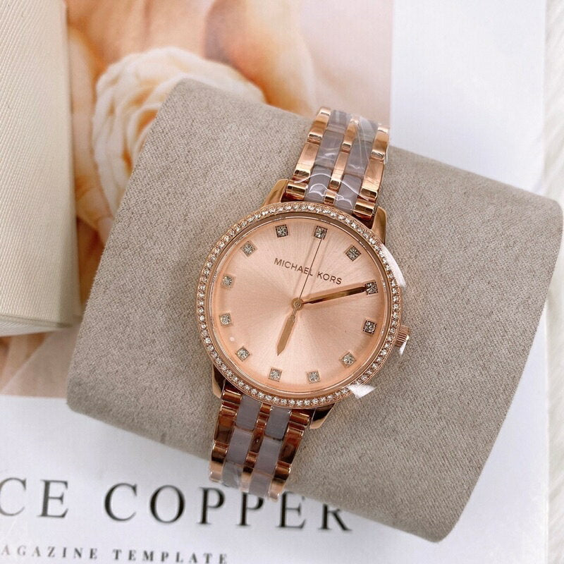  Shop Authentic Michael Kors Melissa Analog Rose Gold Dial Rose Gold Steel Strap Watch For Women - MK4396 - Luxxuri