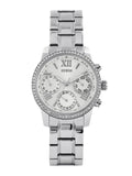  Shop Authentic Guess Mini Sunrise Chronograph Quartz Silver Dial Silver Steel Strap Watch For Women - W0623L1 - Luxxuri