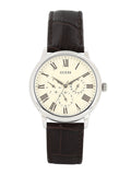  Shop Authentic Guess Wafer Quartz White Dial Brown Leather Strap Watch For Men - W70016G2 - Luxxuri