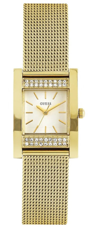  Shop Authentic Guess Nouveau Diamonds Gold Dial Gold Mesh Bracelet Watch for Women - W0127L2 - Luxxuri
