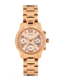  Shop Authentic Guess Mini Sunrise Chronograph Quartz Rose Gold Dial Rose Gold Steel Strap Watch For Women - W0448L3 - Luxxuri