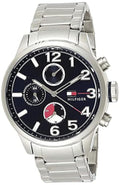  Shop Authentic Tommy Hilfiger Jackson Chronograph Blue Dial Silver Steel Strap Watch for Men - 1791242 - Luxxuri