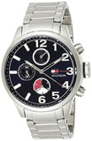  Shop Authentic Tommy Hilfiger Jackson Chronograph Blue Dial Silver Steel Strap Watch for Men - 1791242 - Luxxuri