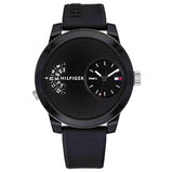  Shop Authentic Tommy Hilfiger Denim Black Dial Black Rubber Strap Watch for Men - 1791555 - Luxxuri