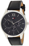  Shop Authentic Tommy Hilfiger Damon Multifunction Black Dial Black Leather Strap Watch for Men - 1791417 - Luxxuri
