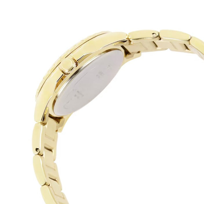 Guess Sassy Analog Quartz Gold Dial Gold Steel Strap Watch For Women - W0705L2