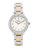  Shop Authentic Fossil Jesse Crystals White Dial Two Tone Steel Strap Watch for Women - ES2409 - Luxxuri