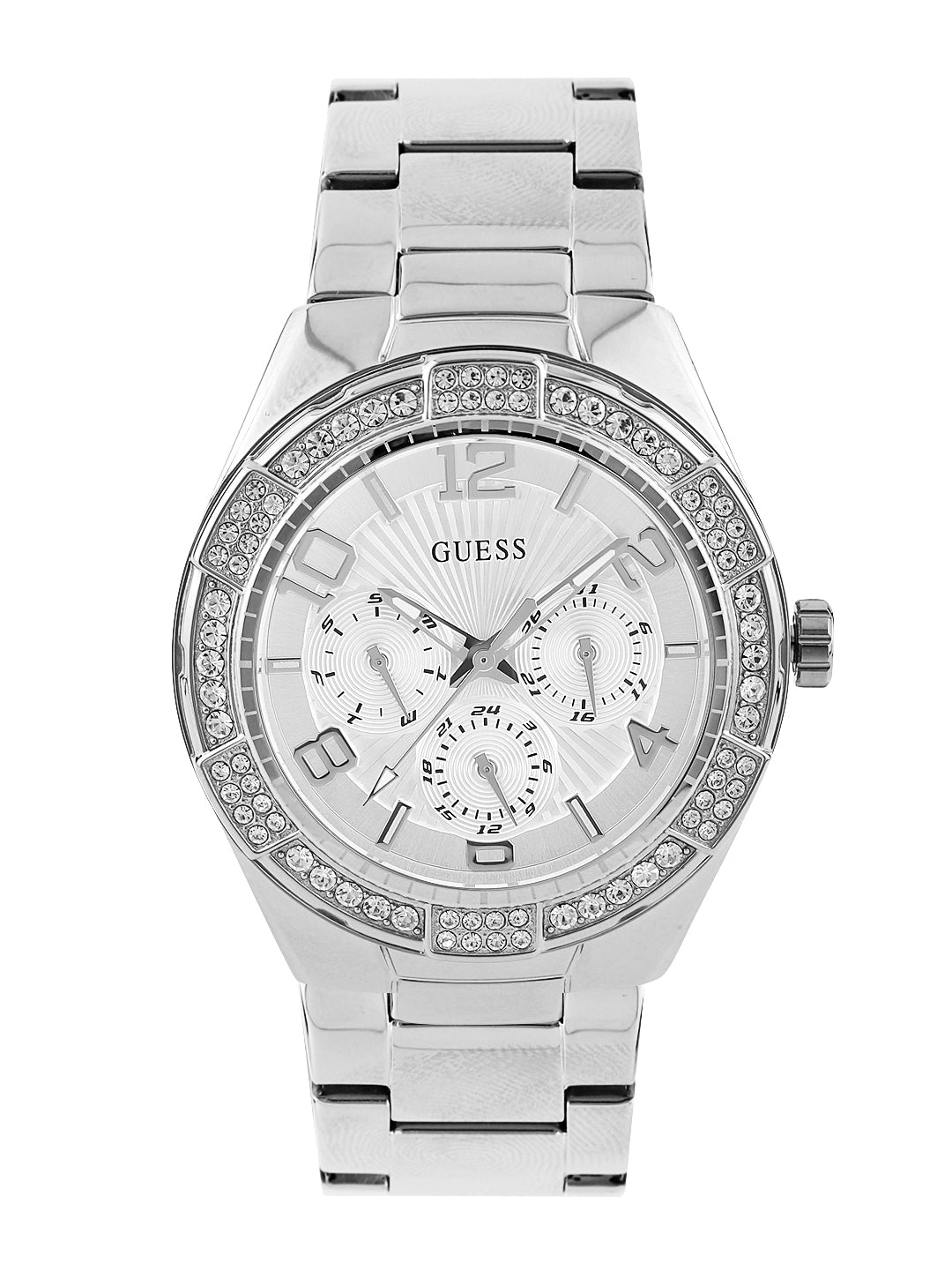  Shop Authentic Guess Luna Diamonds Silver Dial Silver Steel Strap Watch for Women - W0729L1 - Luxxuri