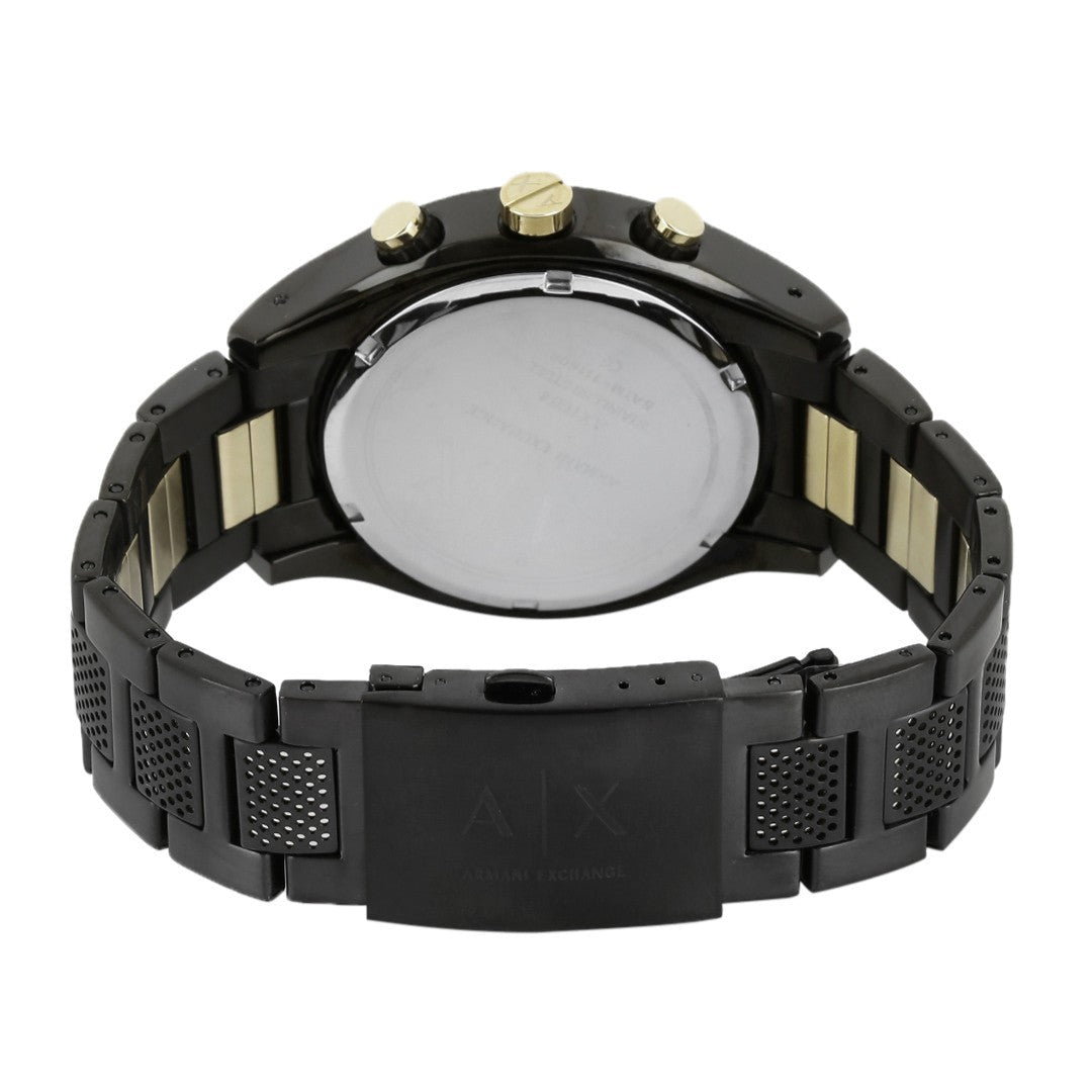  Shop Authentic Armani Exchange Chronograph Black Dial Black Steel Strap Watch For Men - AX1604 - Luxxuri