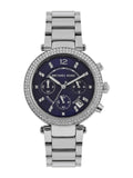  Shop Authentic Michael Kors Parker Chronograph Blue Dial Silver Steel Strap Watch for Women - MK6117 - Luxxuri