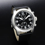  Shop Authentic Marc Jacobs Larry Chronograph Black Dial Black Leather Strap Watch for Men - MBM5033 - Luxxuri