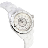  Shop Authentic Chanel J12 Diamonds Quartz Mother of Pearl White Dial White Steel Strap Watch for Women - J12 H2570 - Luxxuri