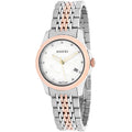  Shop Authentic Gucci G Timeless Diamonds Mother of Pearl Dial Two Tone Mesh Bracelet Watch For Women - YA126514 - Luxxuri