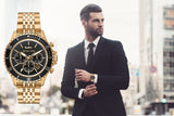  Shop Authentic Michael Kors Bayville Chronograph Black Dial Gold Steel Strap Watch For Men - MK8726 - Luxxuri