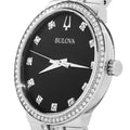  Shop Authentic Bulova Diamond Accent Black Dial Silver Steel Strap Watch for Men - 96K106 - Luxxuri