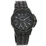  Shop Authentic Bulova Octova Chronograph Black Crystal Dial Black Steel Strap Watch for Men - 98C134 - Luxxuri