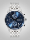  Shop Authentic Hugo Boss Navigator Chronograph Blue Dial Silver Steel Strap Watch for Men - 1513498 - Luxxuri