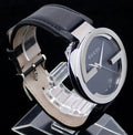  Shop Authentic Gucci Interlocking G Iconic Black Dial Black Leather Strap Watch For Men - YA133205 - Luxxuri