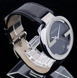  Shop Authentic Gucci Interlocking G Iconic Black Dial Black Leather Strap Watch For Men - YA133205 - Luxxuri