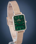  Shop Authentic Daniel Wellington Quadro Melrose Green Dial Rose Gold Mesh Strap Watch For Women - DW00100437 - Luxxuri