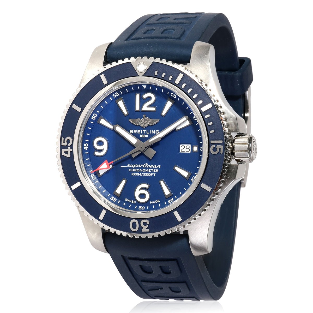  Shop Authentic Breitling Superocean 44mm Automatic Blue Dial Blue Rubber Strap Watch for Men - A17367D81C1S2 - Luxxuri