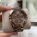  Shop Authentic Michael Kors Bradshaw Chronograph Brown Dial Brown Steel Strap Watch For Women - MK6247 - Luxxuri