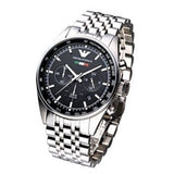  Shop Authentic Emporio Armani Team Italia Chronograph Black Dial Silver Steel Strap Watch For Men - AR5983 - Luxxuri