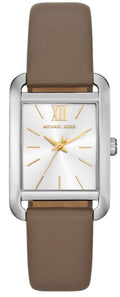 Michael Kors Monroe Three Hand Silver Dial Grey Leather Strap Watch for Women - MKO1030