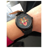 Shop Authentic Gucci G Timeless Cat Motif Black Dial Black Leather Strap Unisex Watch - YA1264021 - Luxxuri