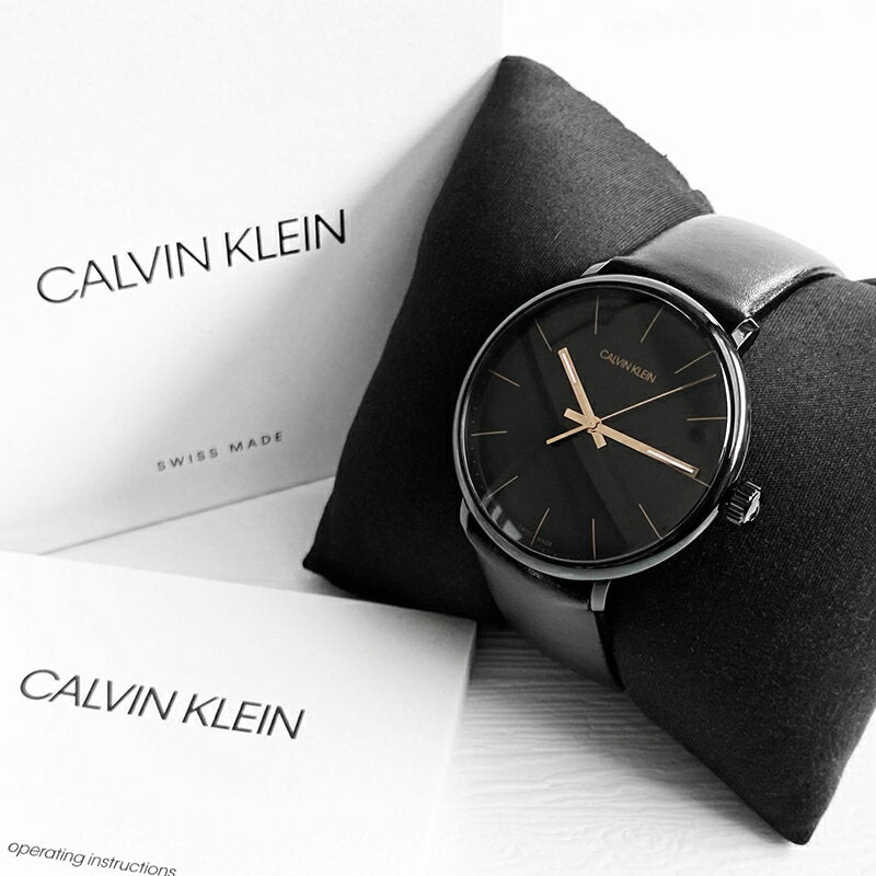  Shop Authentic Calvin Klein High Noon Quartz Black Dial Black Leather Strap Watch for Men - K8M214CB - Luxxuri