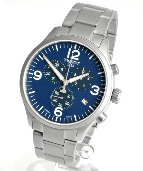  Shop Authentic Tissot T Sport Chrono XL Chronograph Blue Dial Silver Steel Strap Watch For Men - T116.617.11.047.00 - Luxxuri