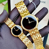  Shop Authentic Movado Veturi Quartz Black Dial Gold Steel Strap Watch for Men - 0606934 - Luxxuri