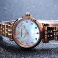 Emporio Armani Gianni T-Bar Mother of Pearl Dial Rose Gold Steel Strap Watch For Women - AR11203