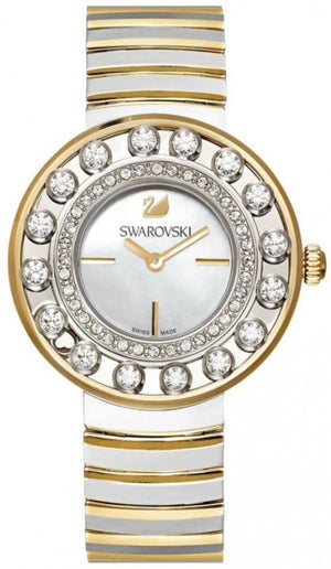  Shop Authentic Swarovski Lovely Crystals Mother of Pearl Dial Two Tone Steel Strap Watch for Women - 1187022 - Luxxuri
