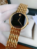  Shop Authentic Movado Veturi Quartz Black Dial Gold Steel Strap Watch for Men - 0606934 - Luxxuri