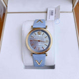  Shop Authentic Versace V-Twist Blue Dial Blue Leather Strap Watch for Women - VELS00319 - Luxxuri